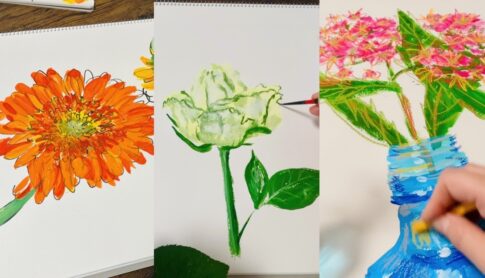 アクリル絵の具で『花』を描く方法！楽しく描ける様々な3選を公開